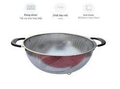 Rổ inox 2 tay cầm có chân Kaiyo 25,5cm KHS-6056