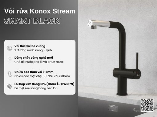 vòi rửa konox stream smart black (2)