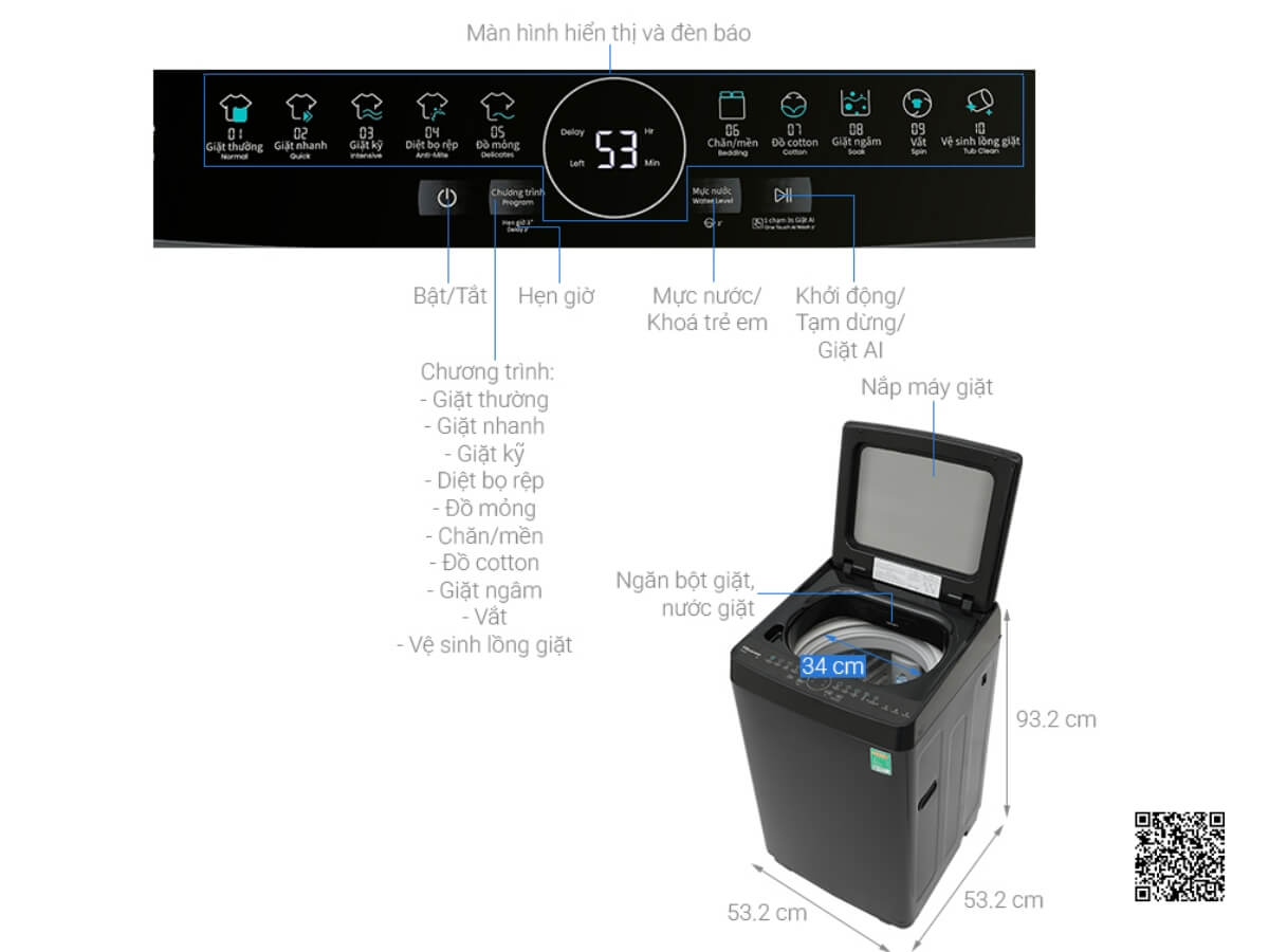 may giat hisense wt90f30 9kg 2