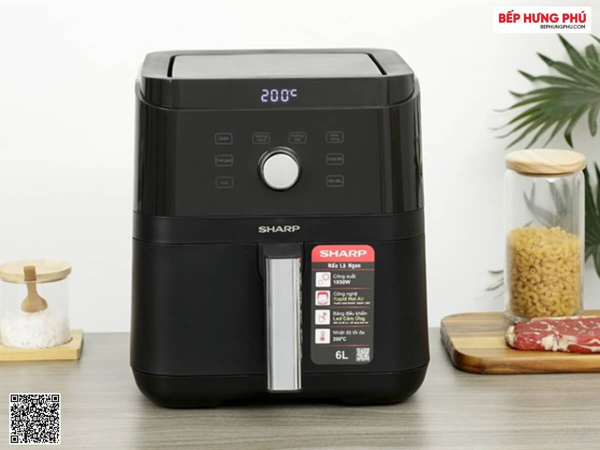 noi chien khong dau sharp kf af60ev bk 8