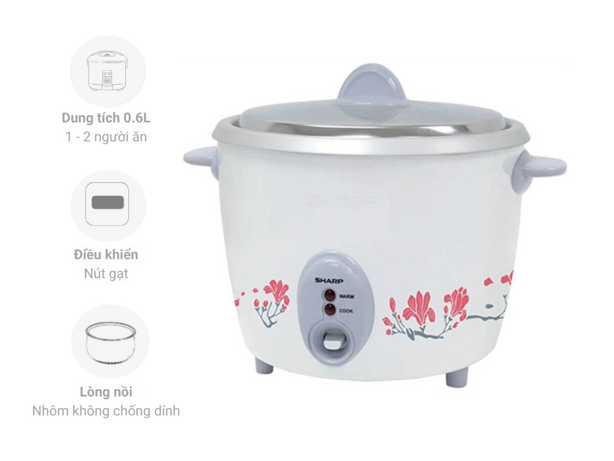 nồi cơm điện sharp ksh-d06v-gy noi com dien sharp ksh d06v gy