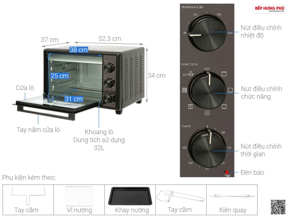 lò nướng electrolux eot3218xg