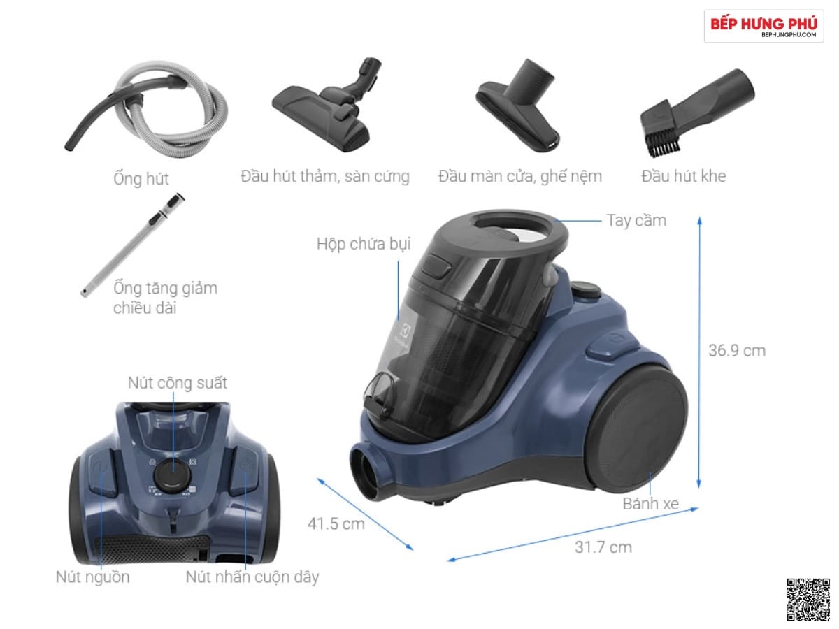 may hut bui electrolux ec41 2db 2