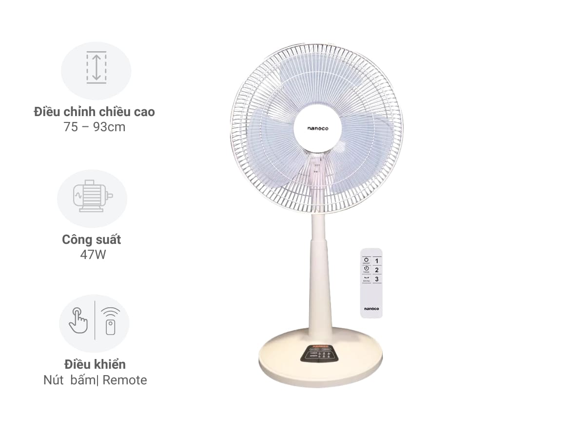 quạt lửng nanoco nlf1624rc-be