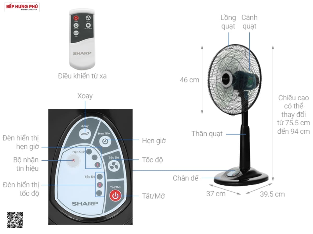 quạt lửng sharp pj-l40rv-dg 