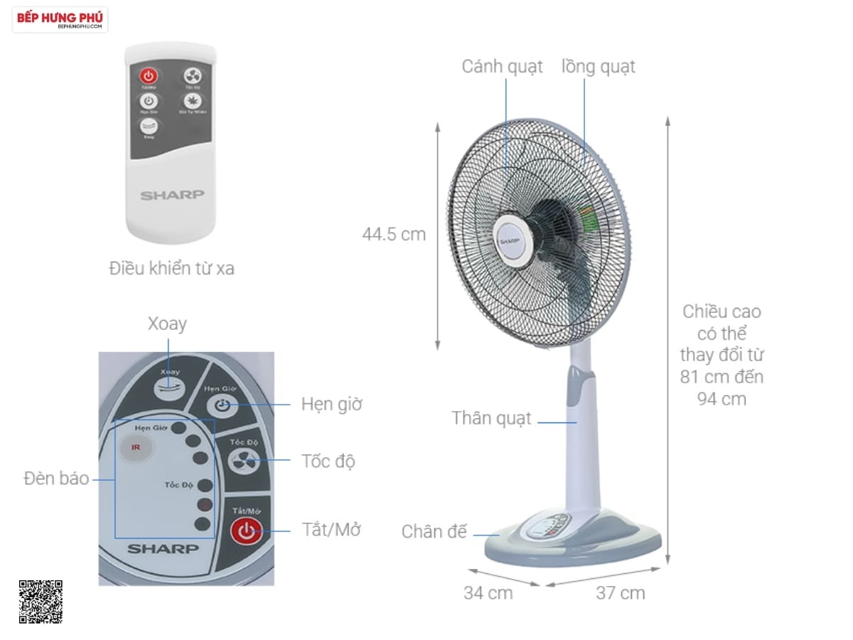 quạt lửng sharp pj-l40rv-lg