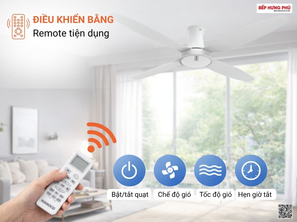 quạt trần nanoco ncf6041-ws