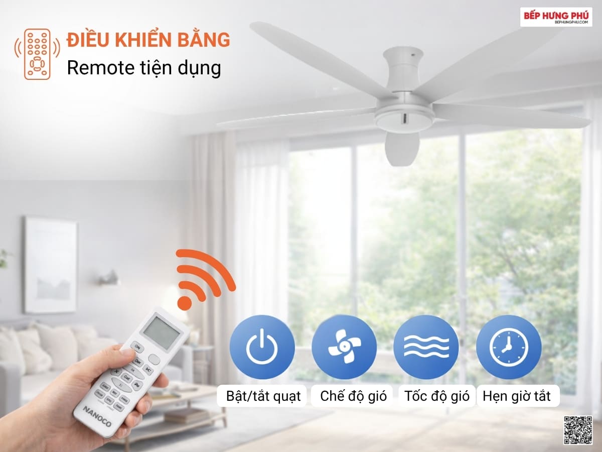 quạt trần nanoco ncf6051-ws