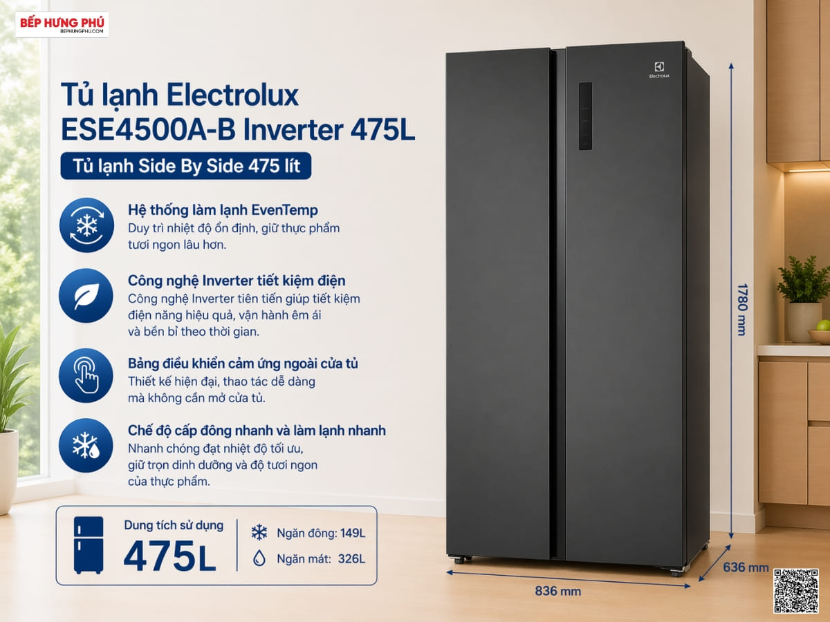tủ lạnh electrolux ese4500a-b inverter 475l