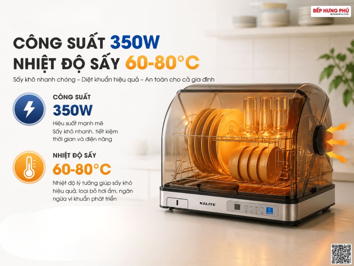 máy sấy chén kalite crystal dry