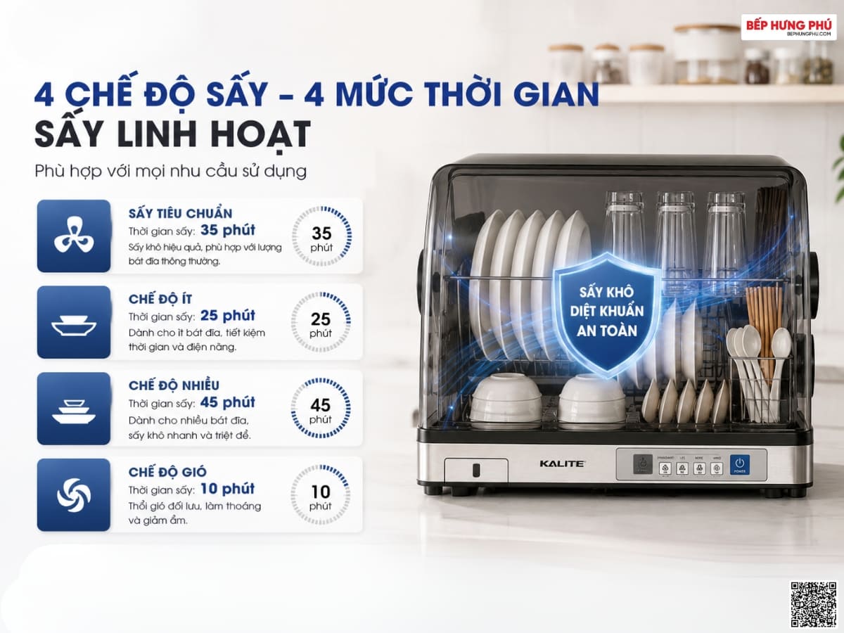 máy sấy chén kalite crystal dry