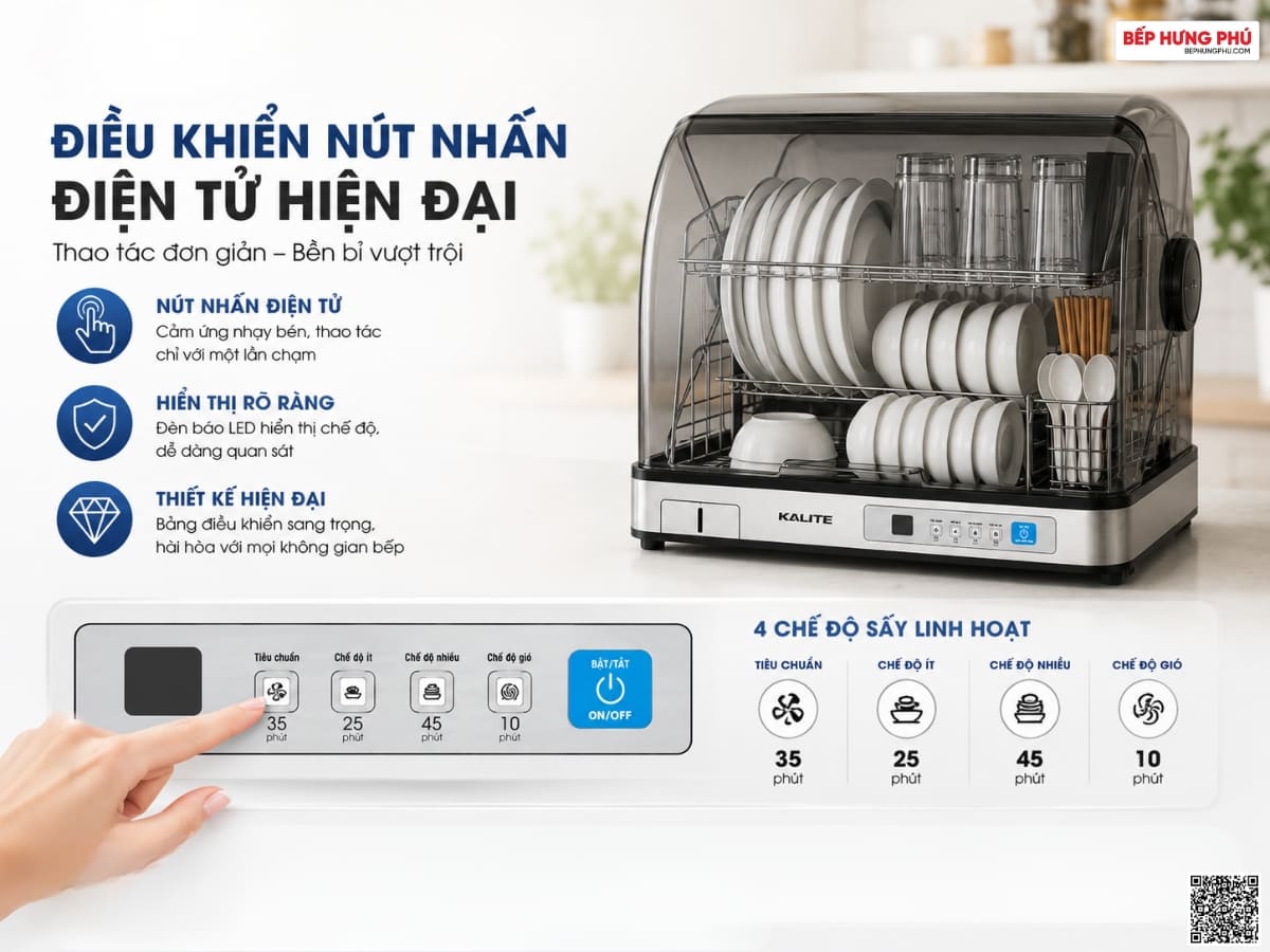 máy sấy chén kalite crystal dry