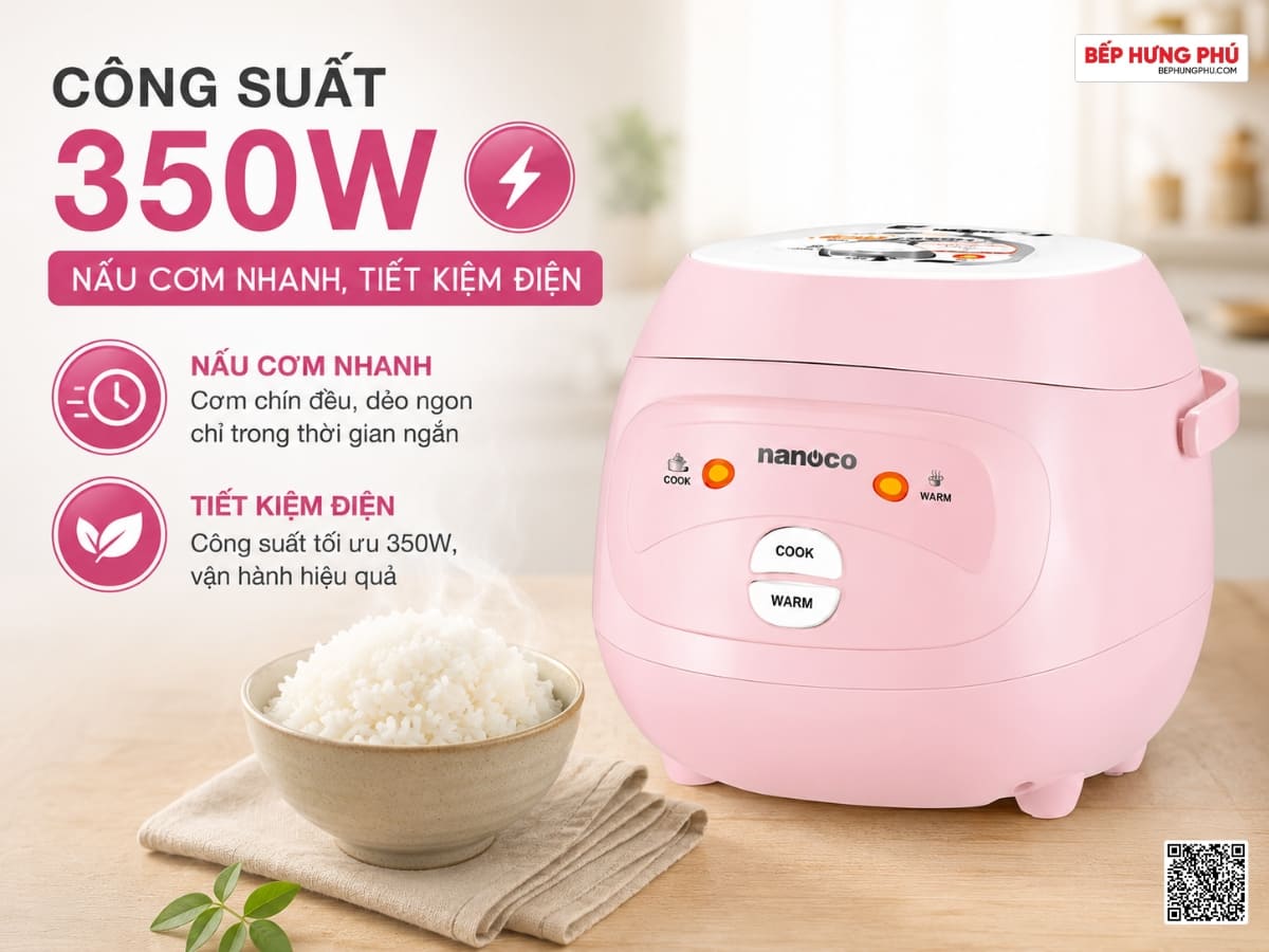 nồi cơm điện nanoco nrc1010p 1l