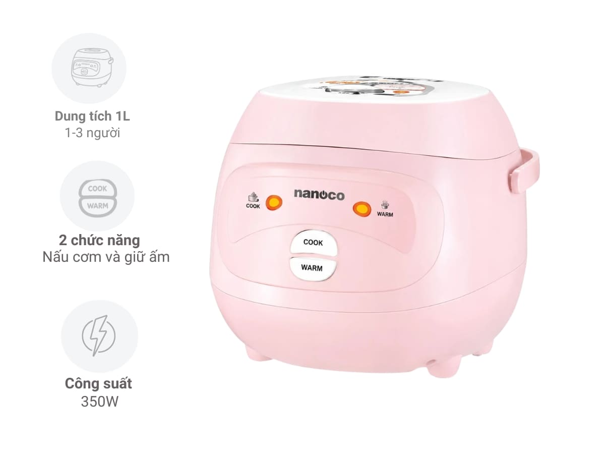 nồi cơm điện nanoco nrc1010p 1l noi com dien nanoco nrc1010p 1l