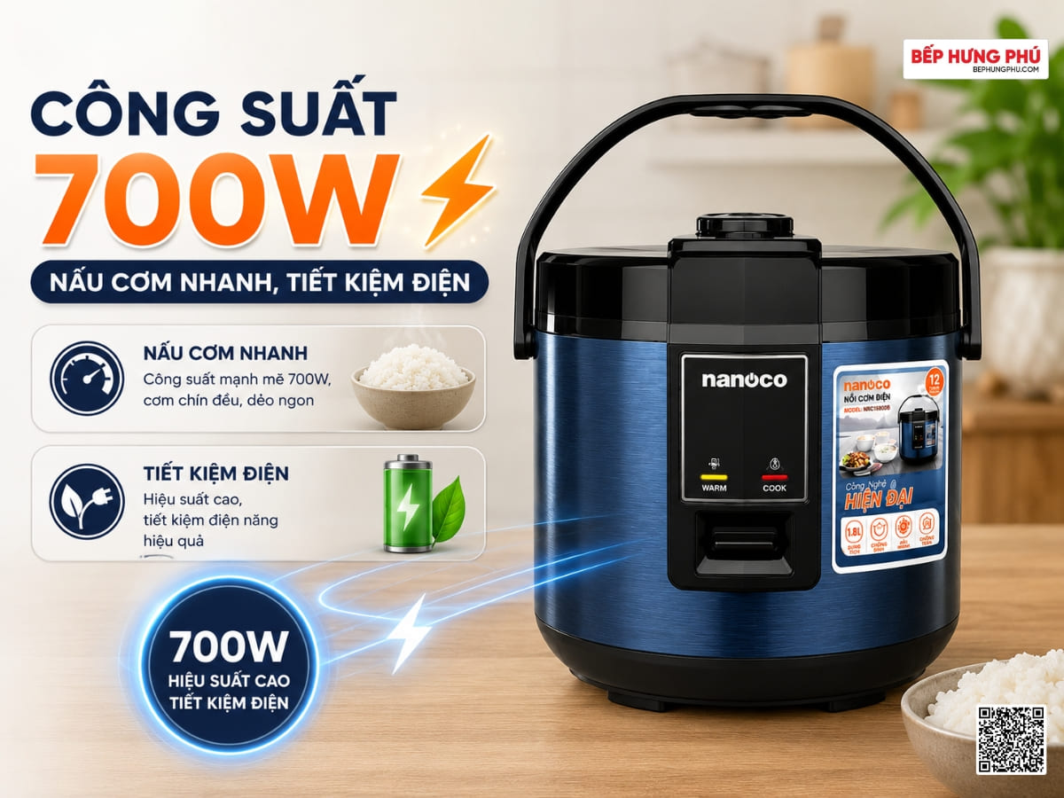 nồi cơm điện nanoco nrc1880db 1.8l