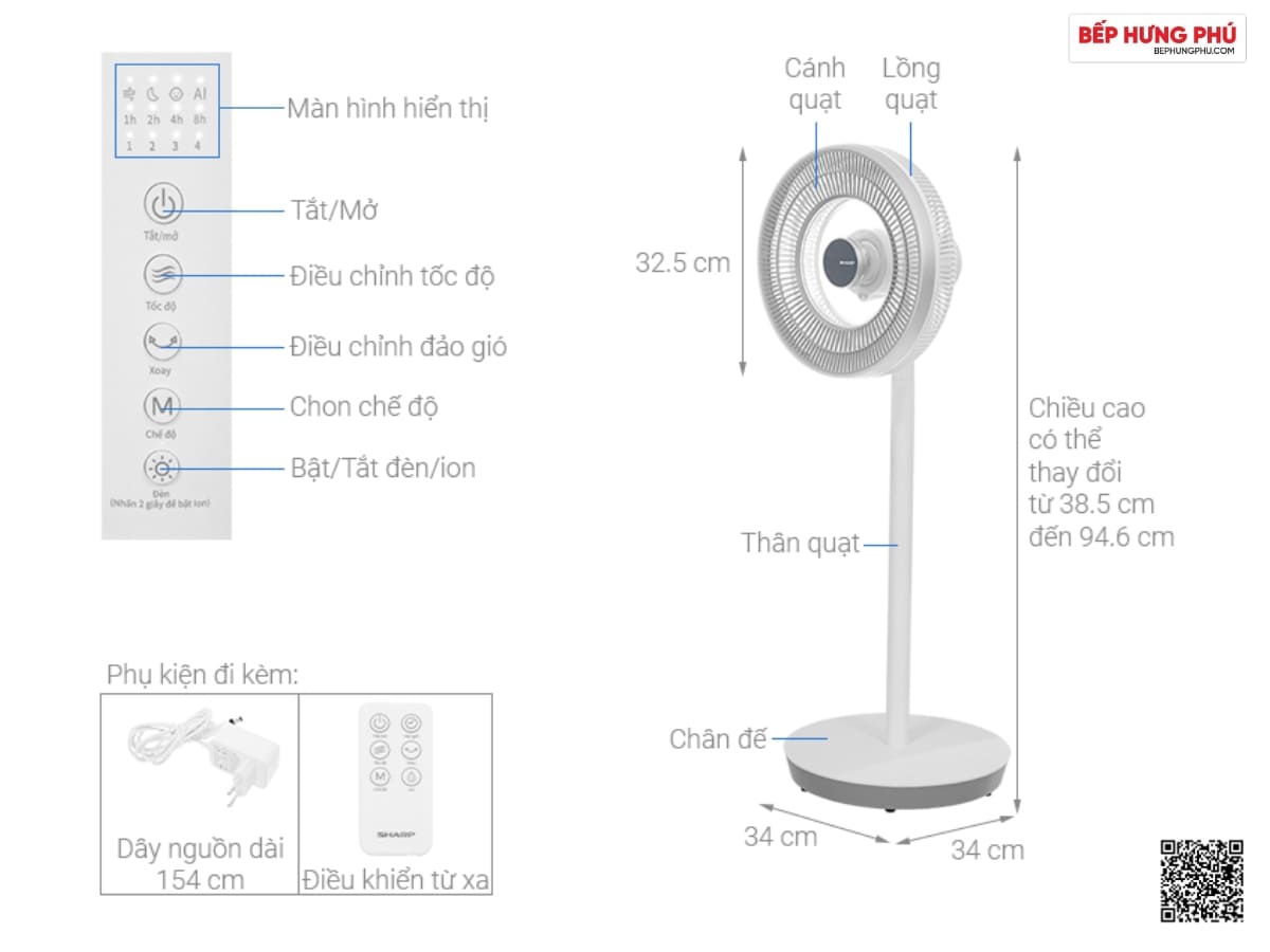 quạt tuần hoàn sharp pj-cd404v-w