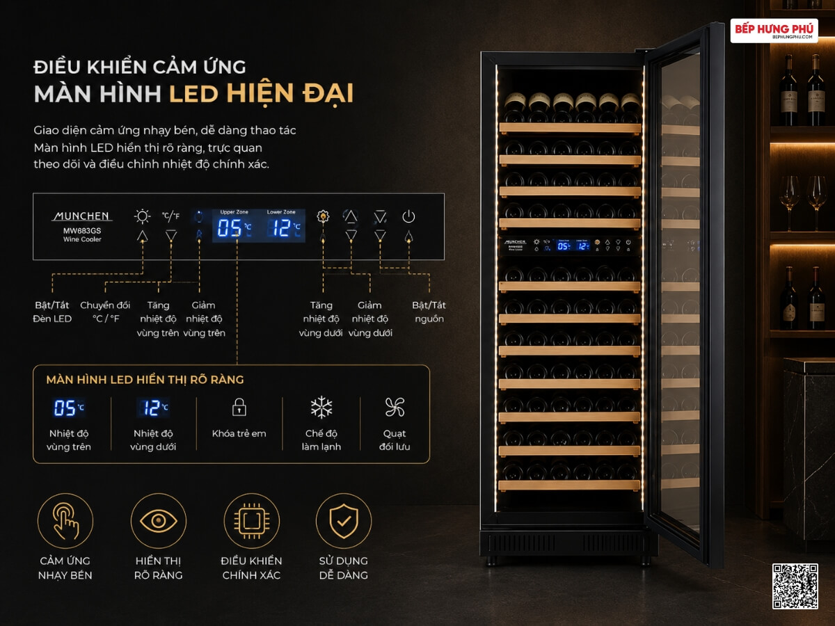 Hệ thống lạnh máy nén và thiết kế chống rung lắc bảo quản rượu tốt hơn